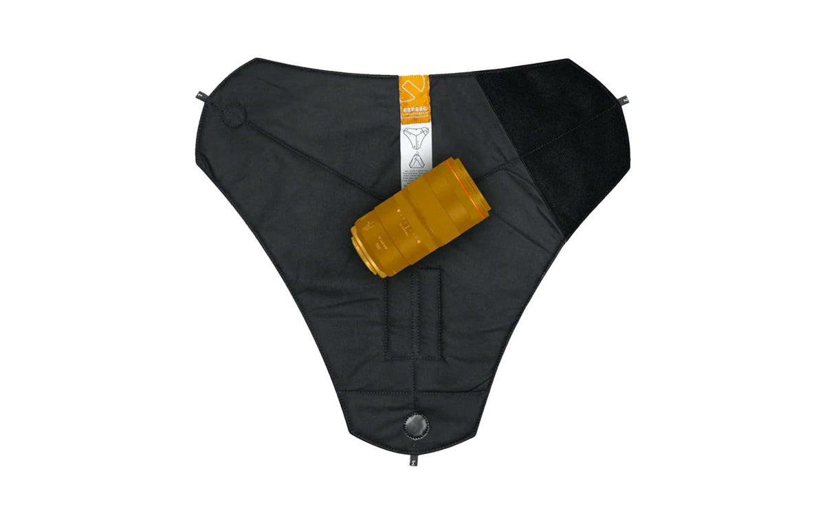 CRDBAG Y-Wrap Hülle – Mikrofaser/Spandex – für Actionkamera, Kompaktkamera, Objektiv u. a. – Schwarz