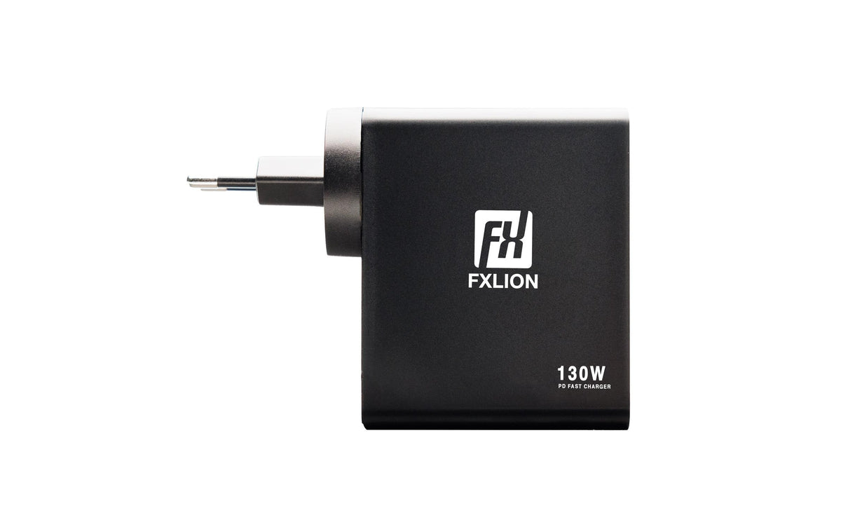 Fxlion Fast Charger USB-Desktop-Ladegerät 130 W – USB-C×2, USB-A×2 – Schwarz