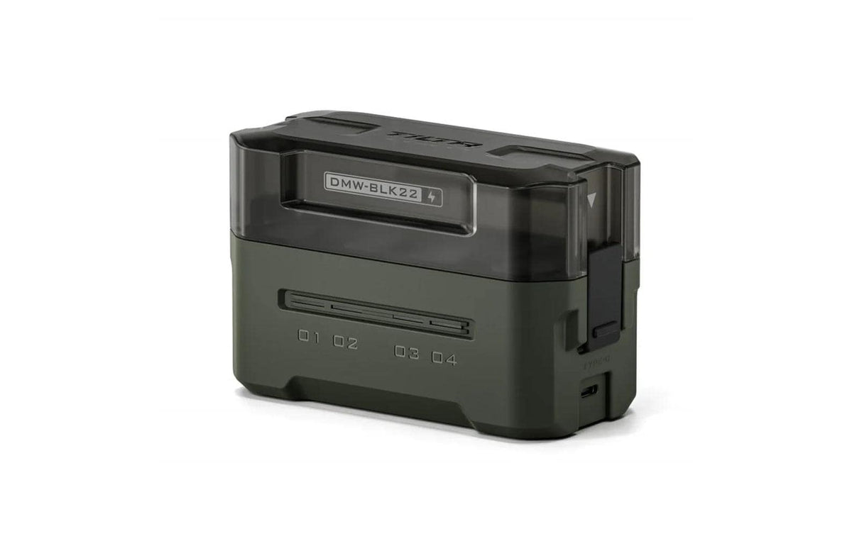 Tilta DMW-BLK22 Ladestation – für Panasonic DMW-BLK22 – USB-C 45 W, 2 A – mit Display – Grün