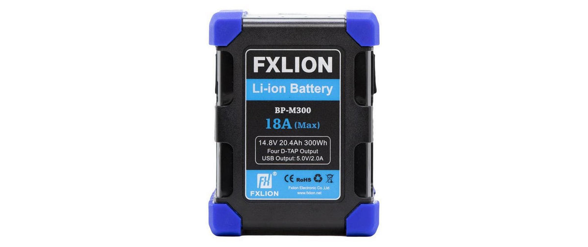 Fxlion High Power Square V-Mount Akku – 300 Wh, 14,8 V, 20400 mAh – für diverse Systeme – Schwarz