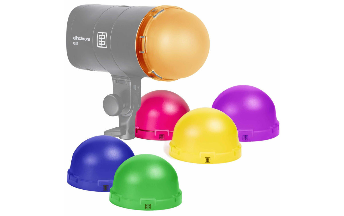 Elinchrom OCF Gel Dome Kit – Diffusionskuppeln, Mehrfarbig – für Elinchrom OCF, Profoto OCF Halterung