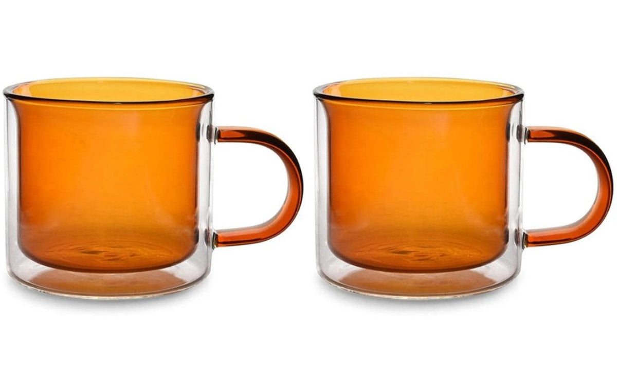 Ona Teetasse Liv – 270 ml, Ø 8,5 cm, H 7,8 cm, Glas, Bernstein, doppelwandig