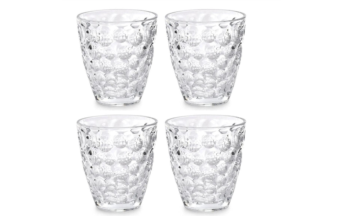 ONA Trinkgläser Bubble – 4er Set, 220 ml, Ø 8,7 cm, Glas, Transparent, spülmaschinenfest