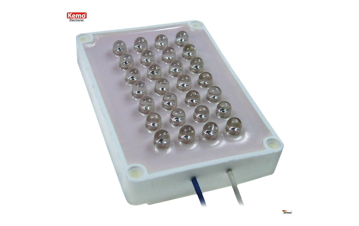 Kemo M120 Infrarot-Beleuchter – IR semidiskret, Reichweite 5 m – 12 V DC – für CCD-Kameras