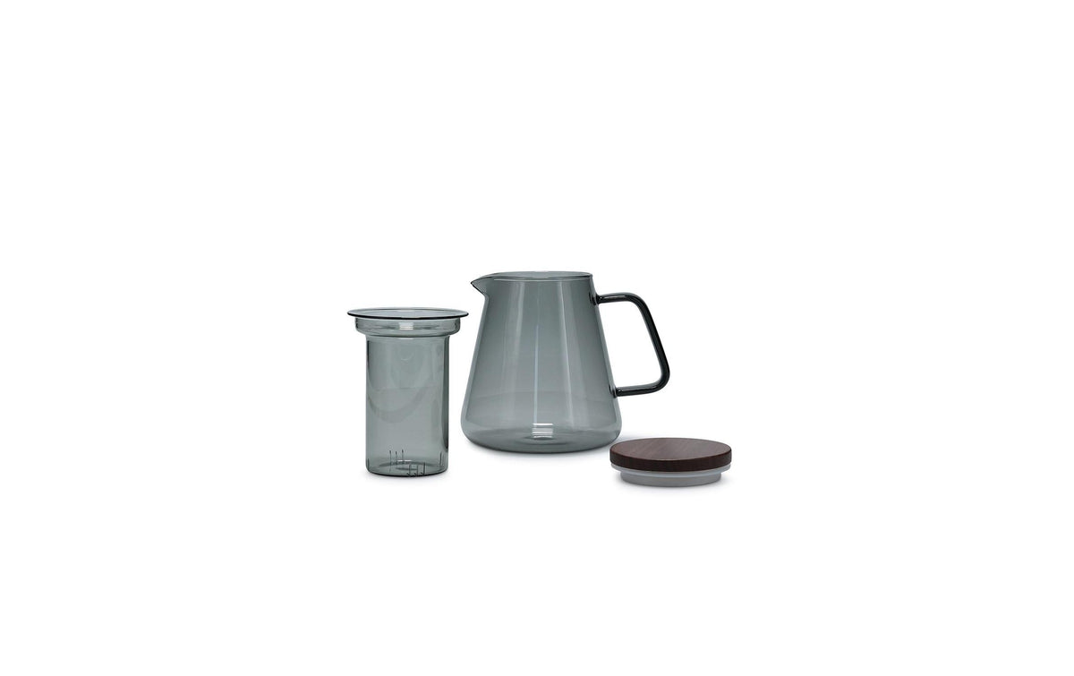 S|p collection SP Collection Luma – Teekanne, 0,9 l, Glas/Holz, Teesieb, Grau