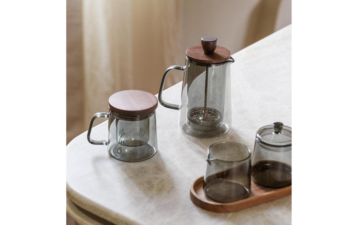 S|p collection SP Collection Luma French Press / Kaffeebereiter – 0,4 l, 2 Tassen, Glas/Holz