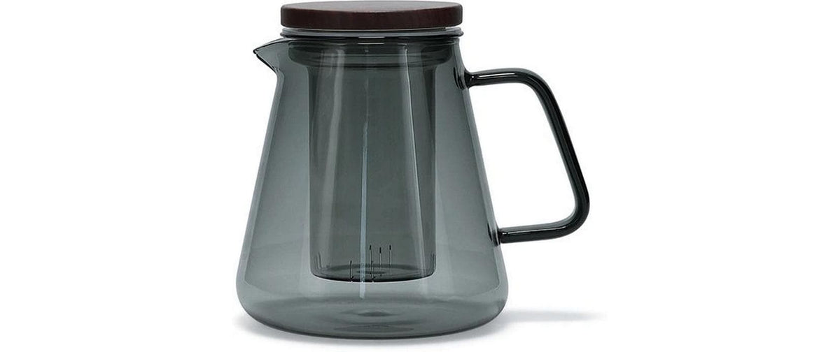 S|p collection SP Collection Luma – Teekanne, 0,9 l, Glas/Holz, Teesieb, Grau
