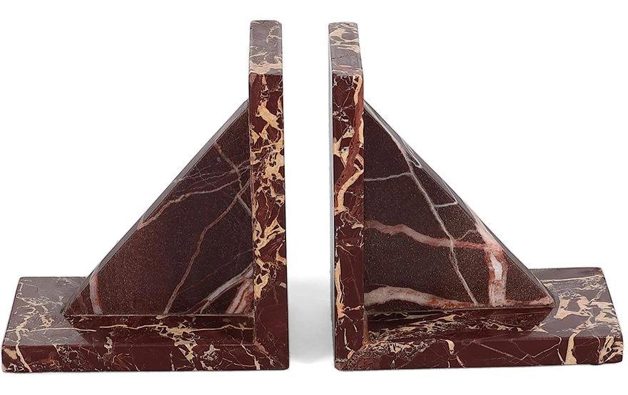 S|p collection SP Collection – Opus Buchstützen – 130 × 130 × 140 mm, Marmor, Rot