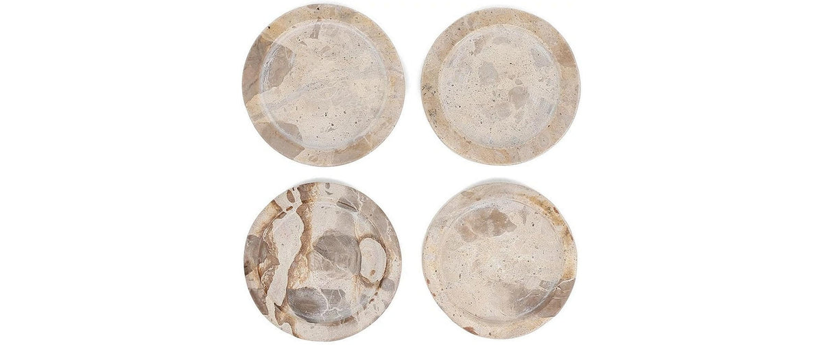 S|p collection SP Collection Glasuntersetzer Opus – Ø 10,0 cm, H 1,5 cm, Marmor, Beige, für Gläser