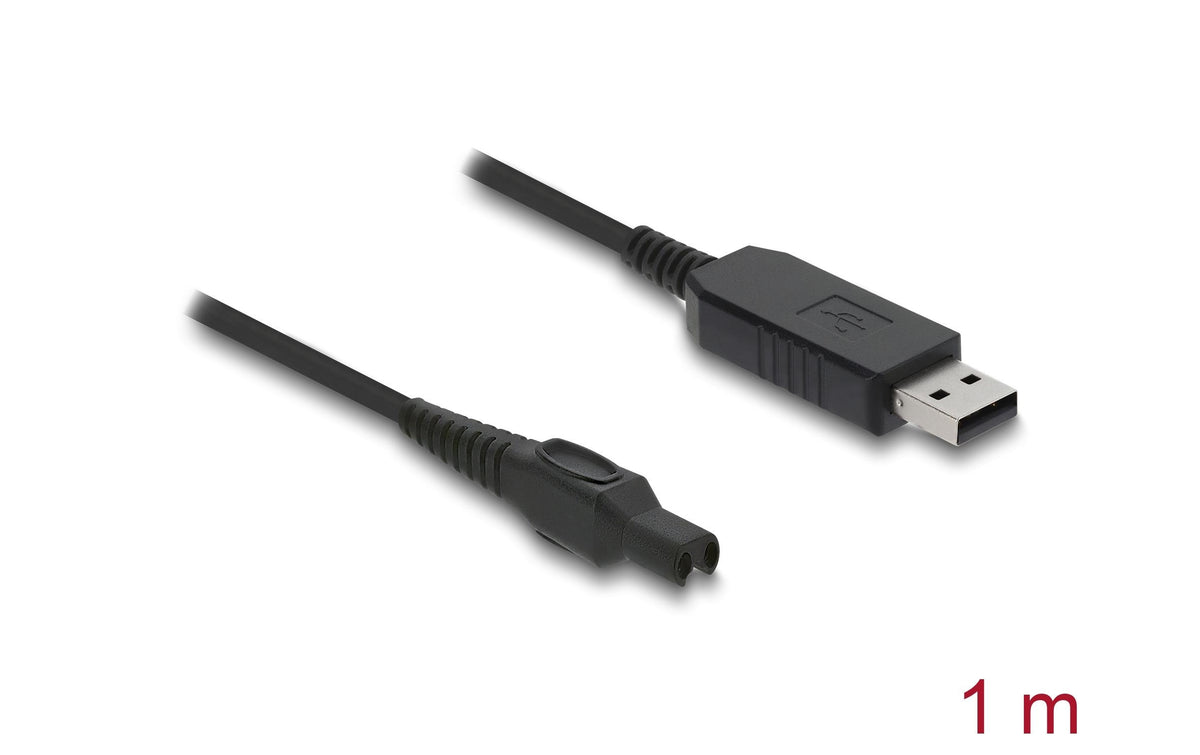 DeLOCK USB-A auf 2-polig Kabel – USB 2.0 (480 Mbit/s) – 1 m – Schwarz – für Philips OneBlade Pro, HQ7–HQ9
