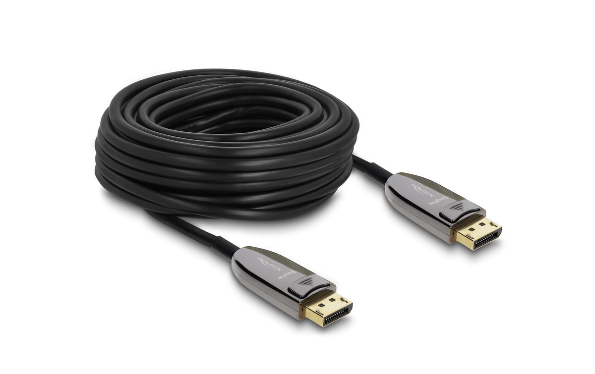 DeLOCK DisplayPort Kabel DP 2.1 – 8K 60 Hz – 20 m – Aktiv, HDR