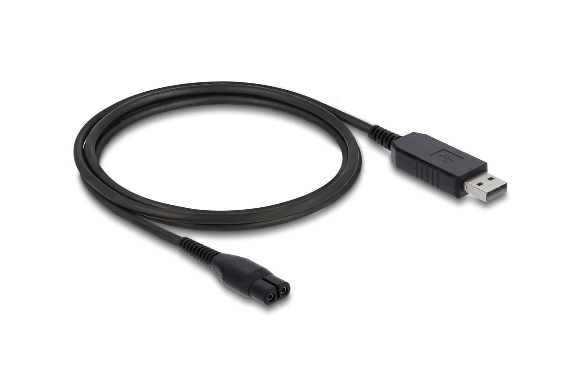 DeLOCK USB-A auf 2-poliges Kabel – USB 2.0 (480 Mbit/s) – 1 m – Schwarz – für Philips OneBlade 360