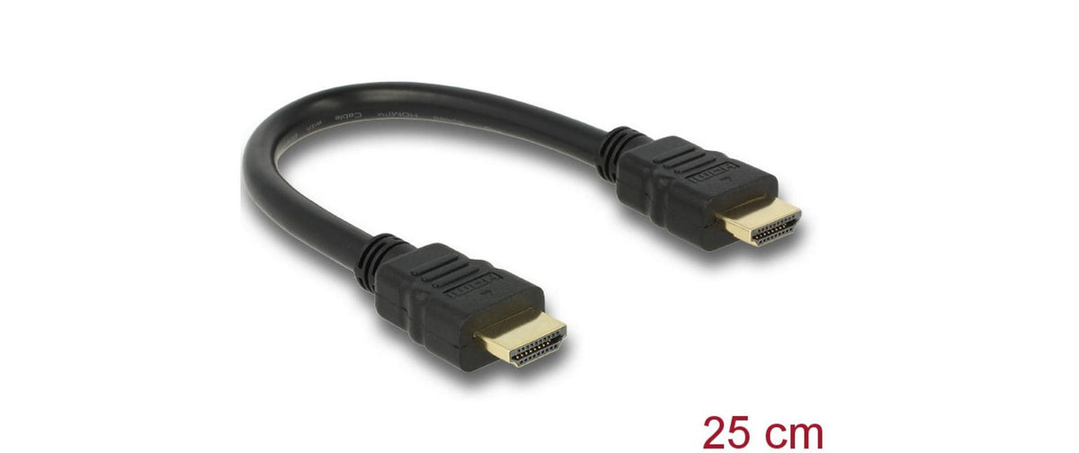 DeLOCK HDMI Kabel (A–A, M–M) HDMI 1.4 4K 30 Hz – 0,25 m