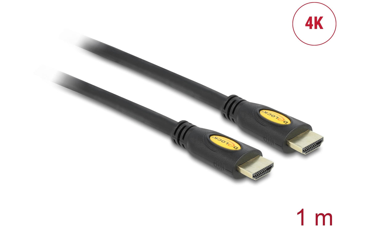 DeLOCK HDMI Kabel HDMI 1.4 4K 30 Hz – 1 m – Ethernet – für Geräte mit HDMI-Port