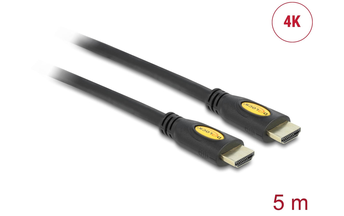 DeLOCK HDMI Kabel (A–A, M–M) HDMI 1.4 4K 30 Hz – 5 m – Ethernet