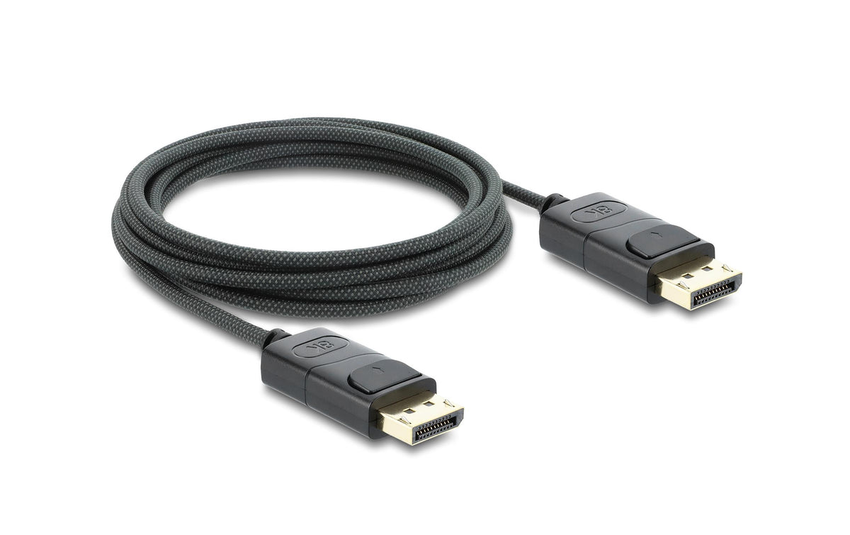 DeLOCK DisplayPort Kabel DP 1.4 8K 60 Hz – 1 m – HDR, geflochten – für Geräte mit DisplayPort-Schnittstelle