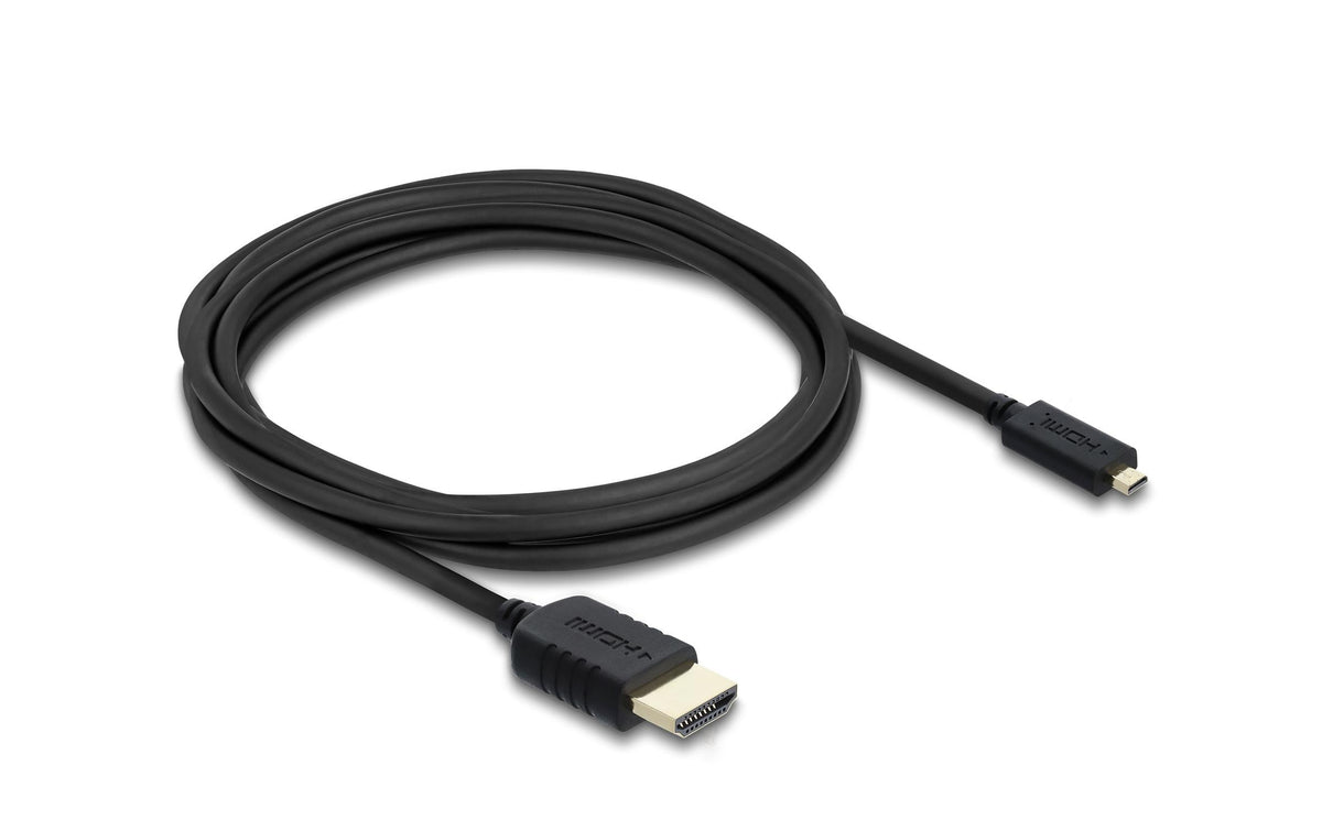 DeLOCK Micro-HDMI auf HDMI Kabel HDMI 2.1 8K 60 Hz – 3 m – HDR, ARC
