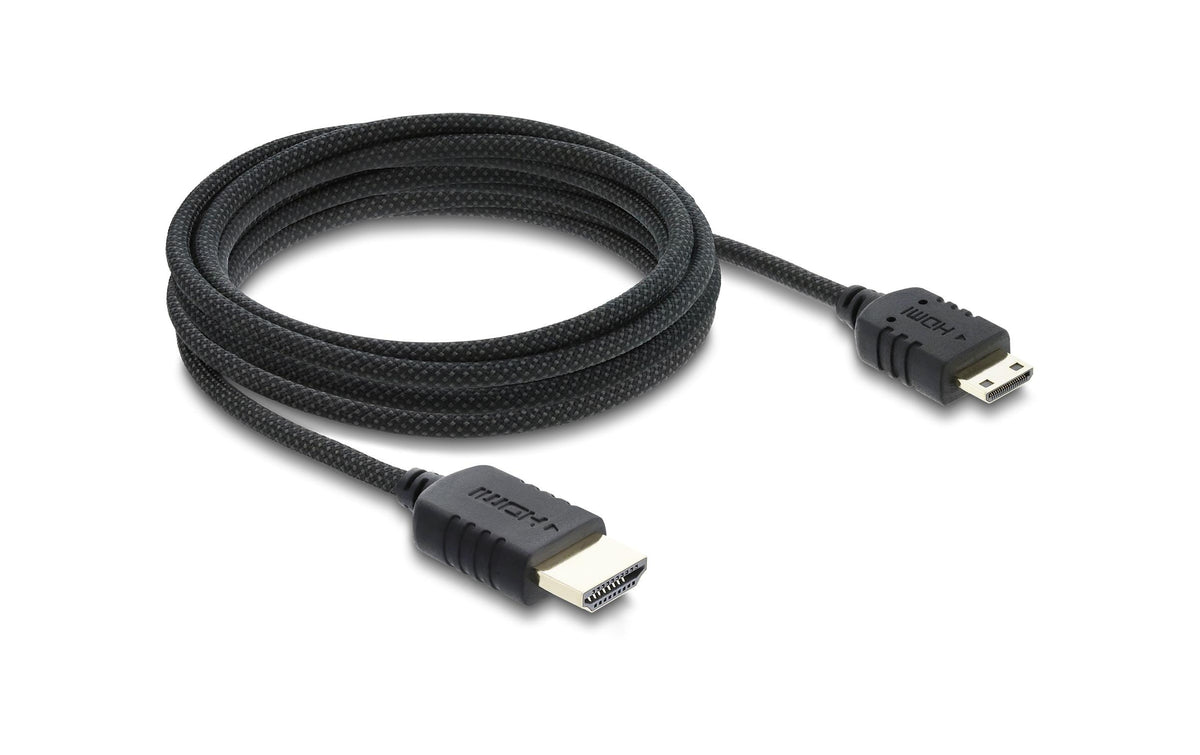 DeLOCK Mini-HDMI auf HDMI Kabel HDMI 2.1 8K 60 Hz – 3 m – HDR, ARC