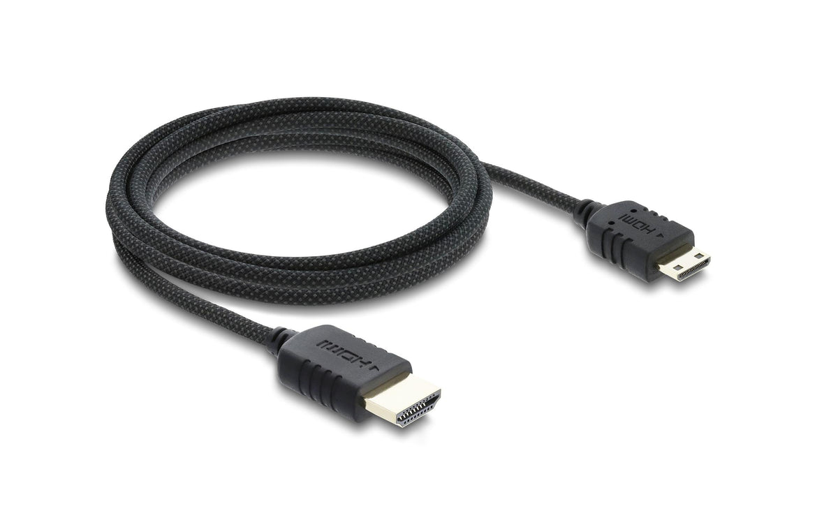 DeLOCK Mini-HDMI auf HDMI Kabel – HDMI 2.1 – 8K 60 Hz – 2 m – HDR, ARC