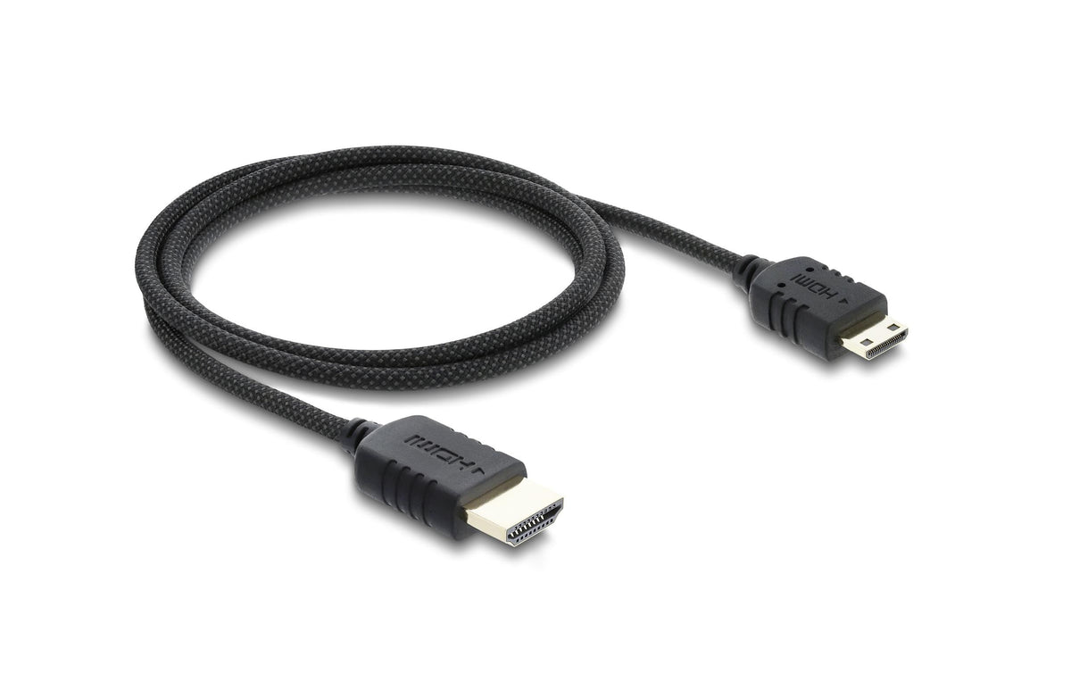 DeLOCK Mini-HDMI auf HDMI Kabel HDMI 2.1 8K 60 Hz – 1 m – HDR, ARC