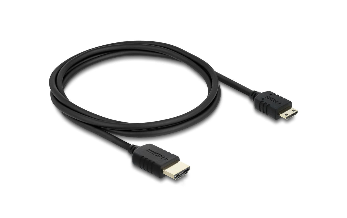 DeLOCK Mini-HDMI auf HDMI Kabel HDMI 2.1 8K 60 Hz – 1 m – HDR, ARC