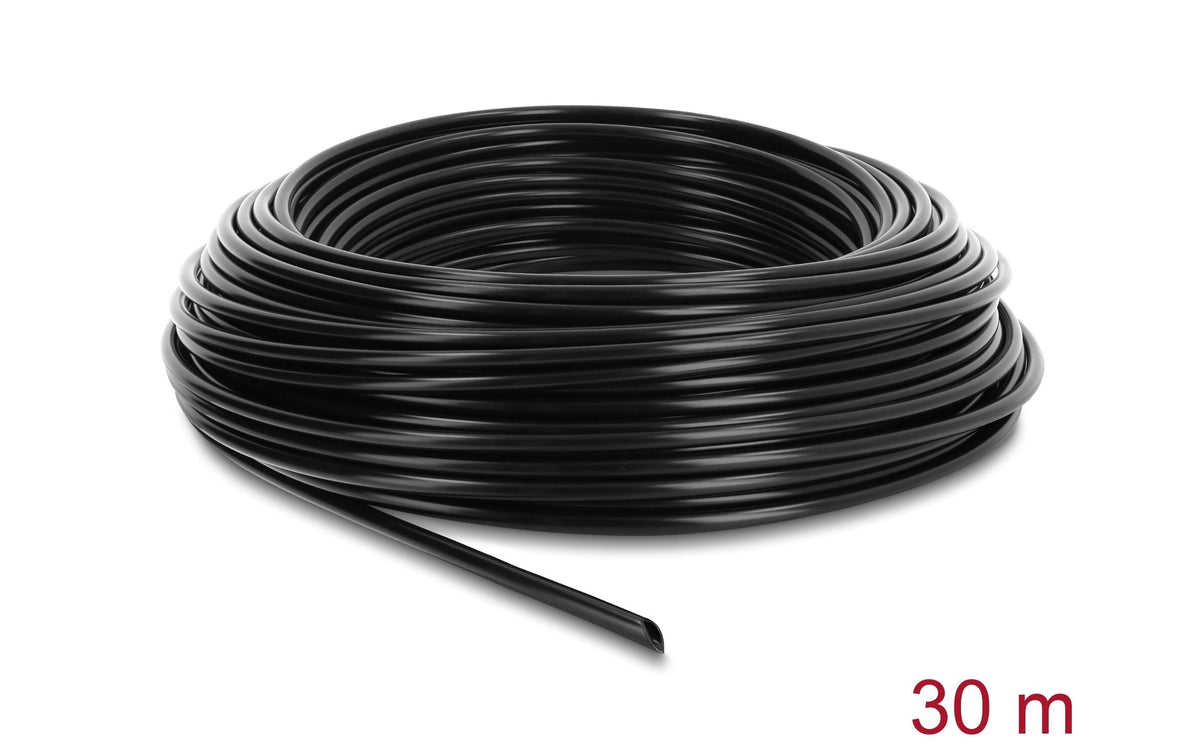 DeLOCK Bewässerungsschlauch – Ø 4,6 mm × 30 m, Polyethylen, Schwarz, für Mikro- und Tropfbewässerungssysteme