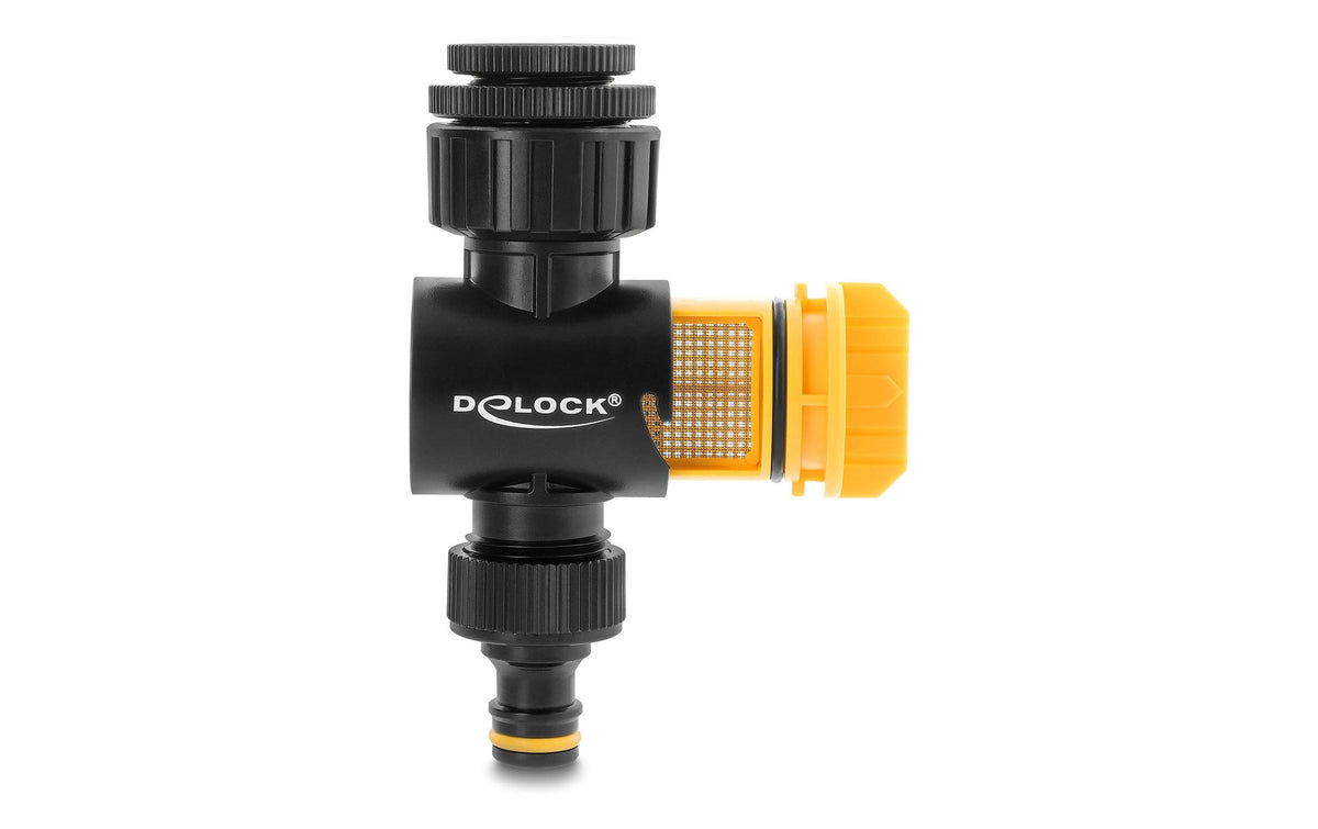 DeLOCK Wasserfilter, Edelstahl, Gelb, Schwarz, für Standard-Schlauchanschluss