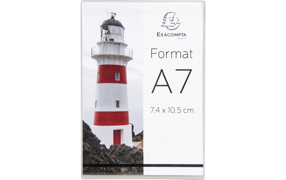 Exacompta Tischaufsteller – für A7 – schräg, transparent, Acryl – 32×105×80 mm – 10 Stk.