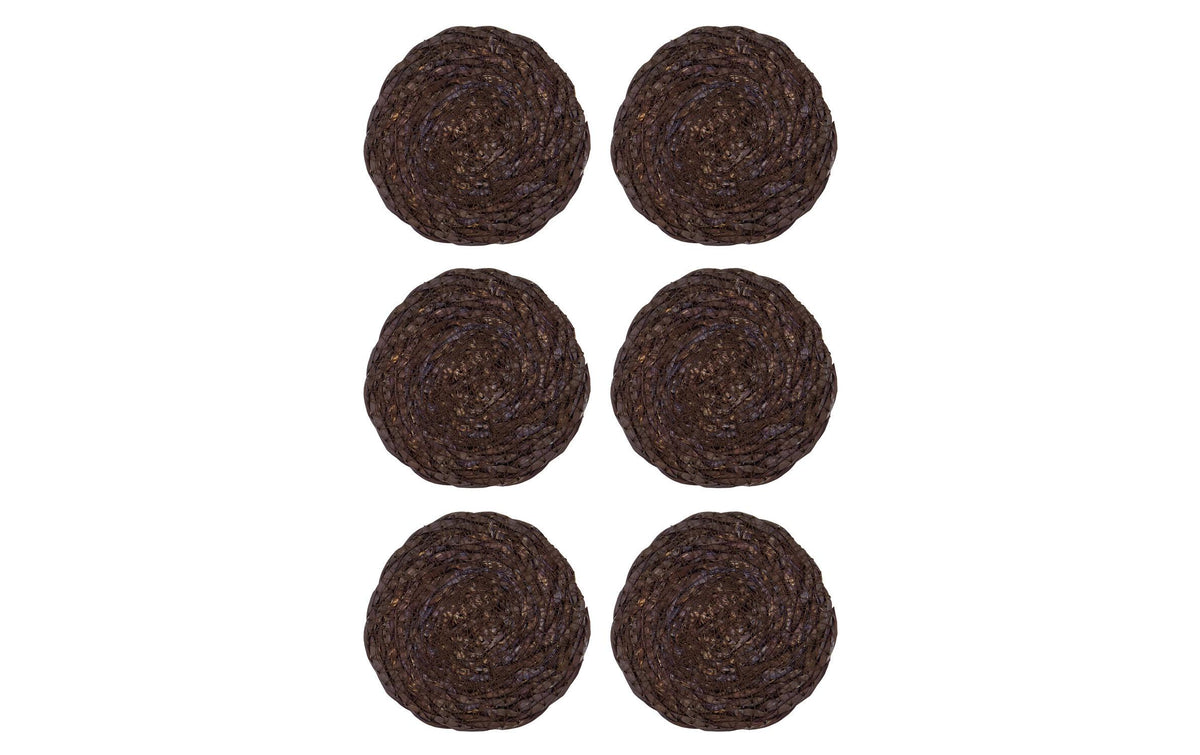 Society of Lifestyle House Doctor Glasuntersetzer – 6er Set, Ø 10,0 cm, H 0,5 cm, Seegras, Braun, für Gläser