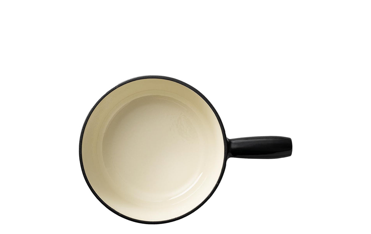 Lunasol Caquelon – Ø 22 cm, Gusseisen, für Käsefondue, Schokoladenfondue, Induktion, Gas, Glaskeramik und mehr