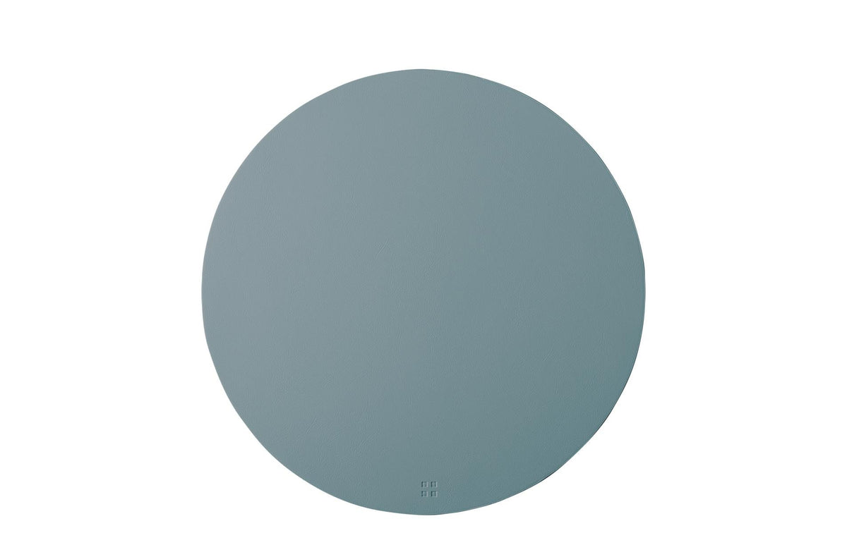 Lunasol Tischset Elements Ambiente – rund, Kunstleder (PU), hellblau, Ø38 cm