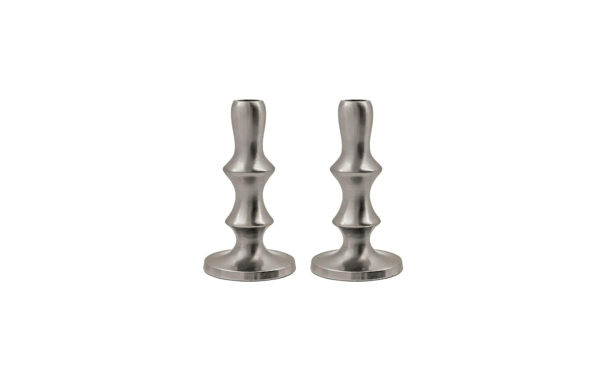 Society of Lifestyle House Doctor Kerzenständer – Aluminium, Silber – 16 × 3 × 8,5 cm