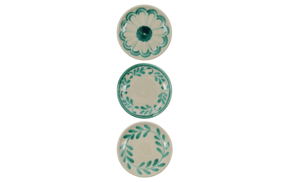 Society of Lifestyle House Doctor Schale Diva – 3er Set, Ø 13,0 cm, H 1,5 cm, Steingut, Grün, mikrowellengeeignet