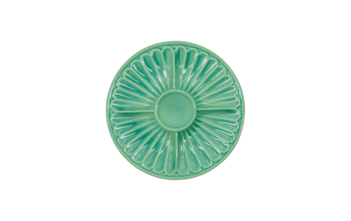 Society of Lifestyle House Doctor Servierplatte Diva – Ø 25,0 cm, H 3,0 cm, Steingut, Grün, mikrowellengeeignet