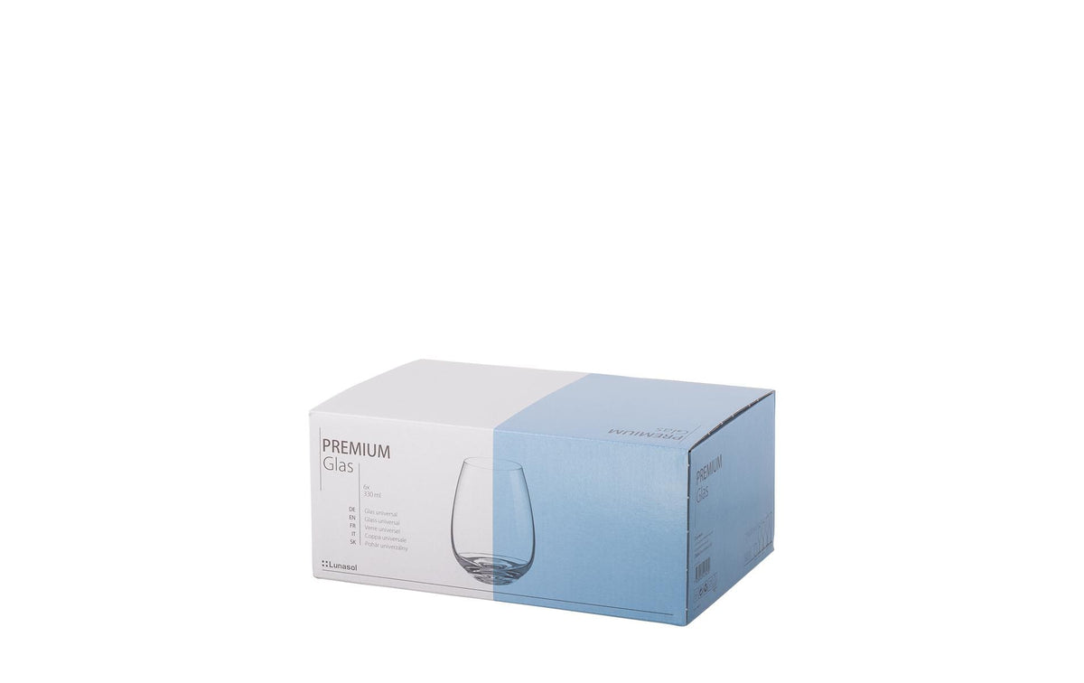 Lunasol Trinkglas – 330 ml, Ø 7,9 cm, H 10,0 cm, Glas, Transparent, mundgeblasen