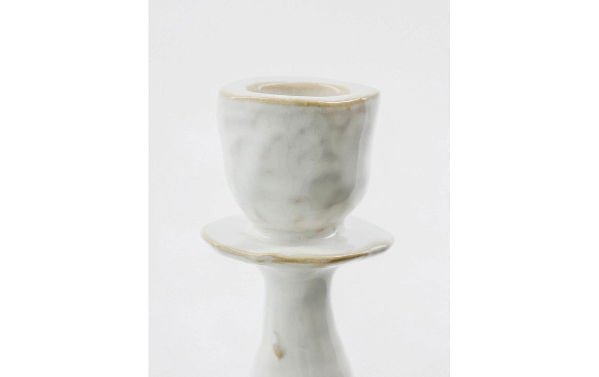 Society of Lifestyle House Doctor Lucca Kerzenständer – Steingut, Beige – Ø 8 × 12 cm