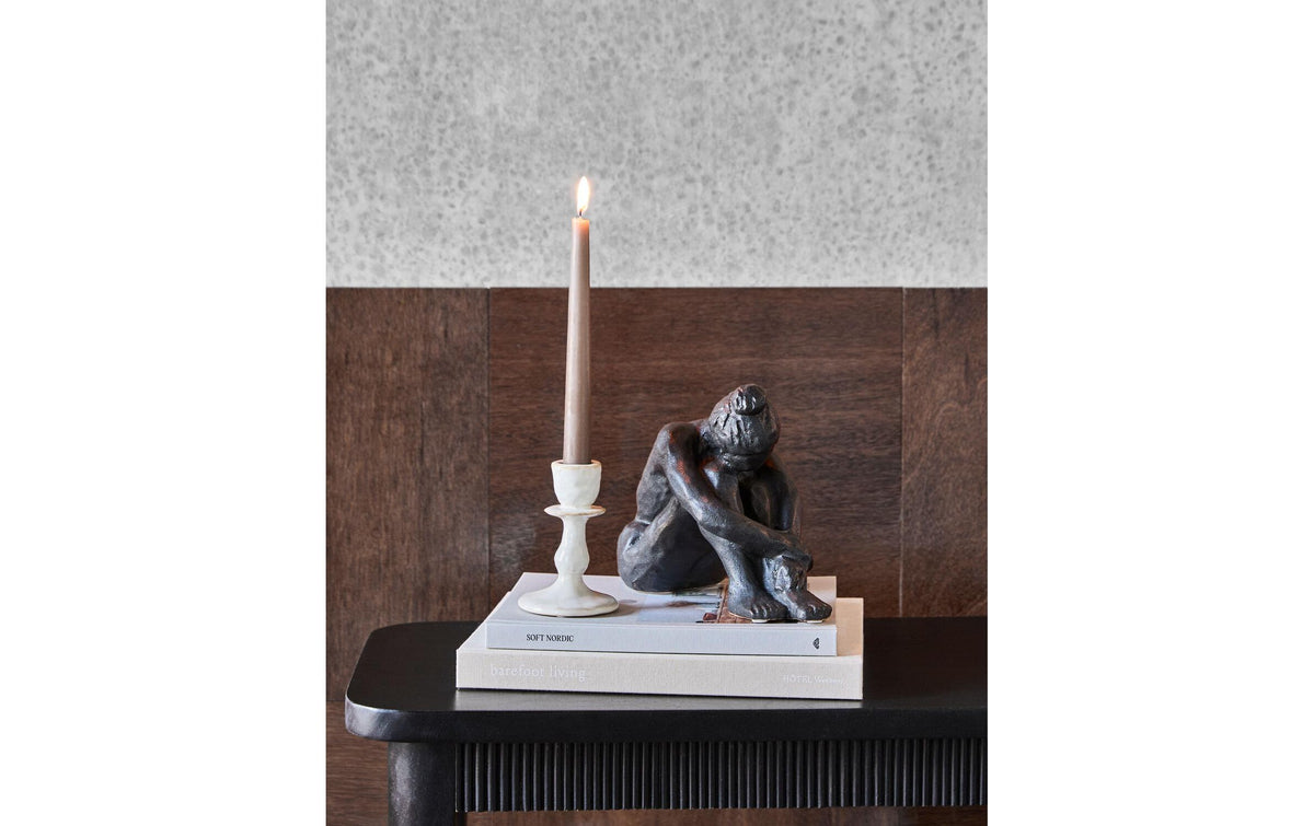 Society of Lifestyle House Doctor Lucca Kerzenständer – Steingut, Beige – Ø 8 × 12 cm