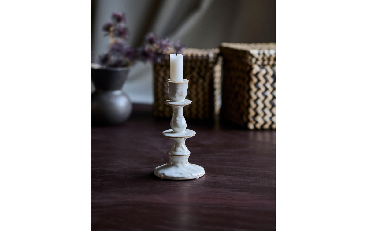 Society of Lifestyle House Doctor Kerzenständer – Keramik, Weiss – Ø 9 × 17,5 cm