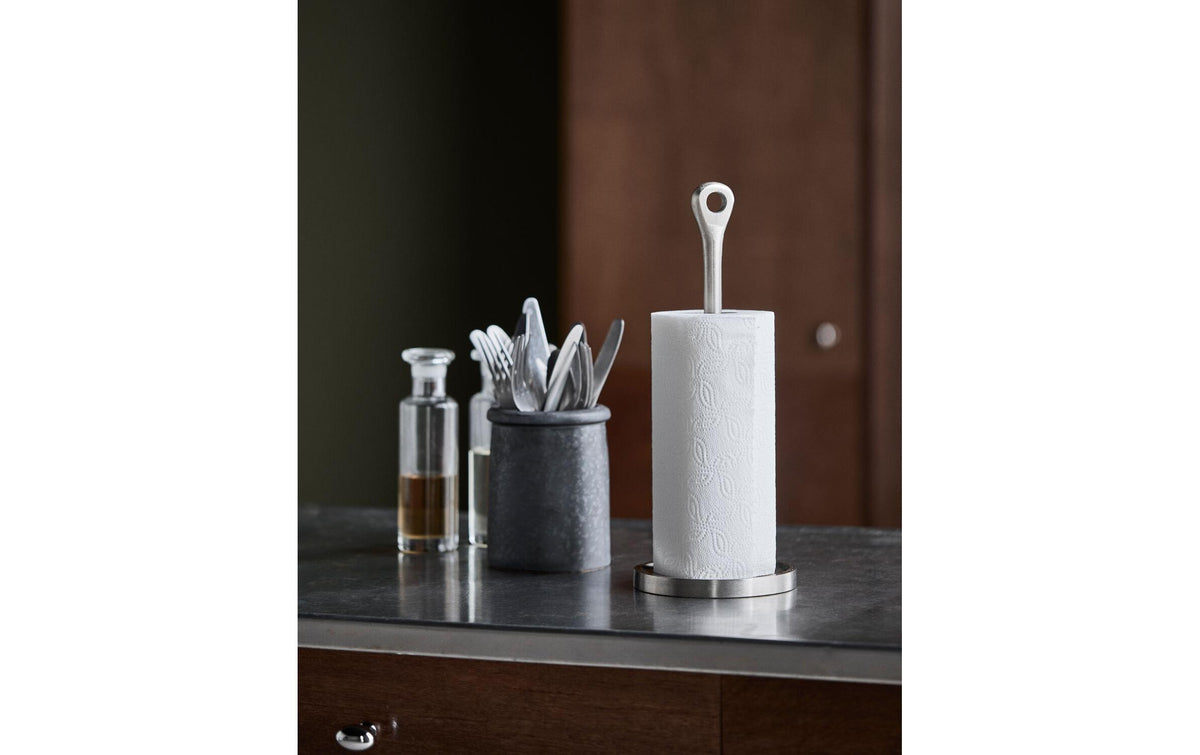 Society of Lifestyle House Doctor Eden – Küchenrollenhalter Aluminium, Ø 14 × 35,5 cm, Silber