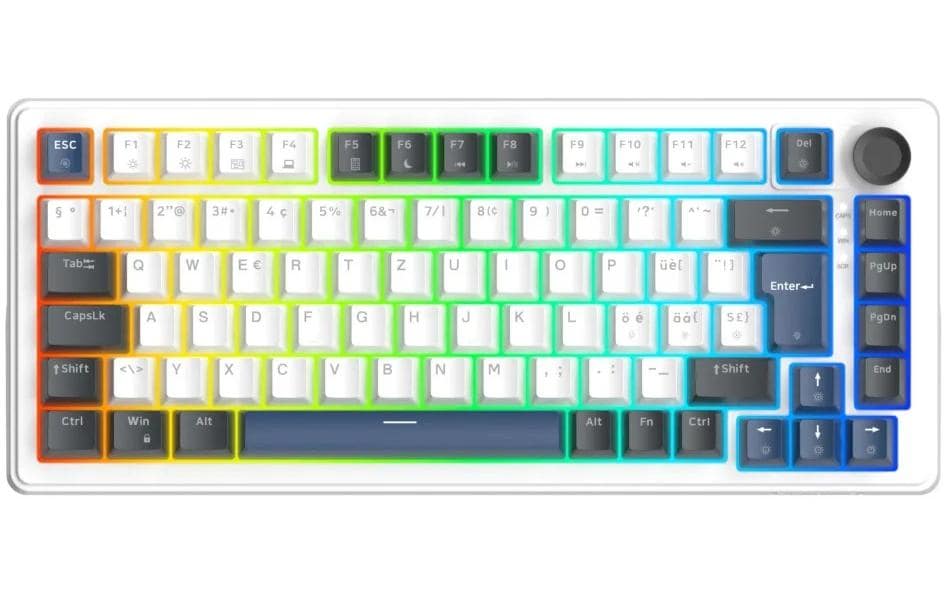 Deltaco Gaming DK480 GAM-205 – Gaming-Tastatur 75% – Mechanisch – Verkabelt (USB-C) – QWERTZ (CH) – RGB