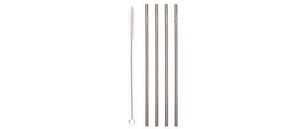 Barprofessional Trinkhalme – Edelstahl, Ø 0,6 cm, 21,5 cm, 4 Stk., inkl. Bürste