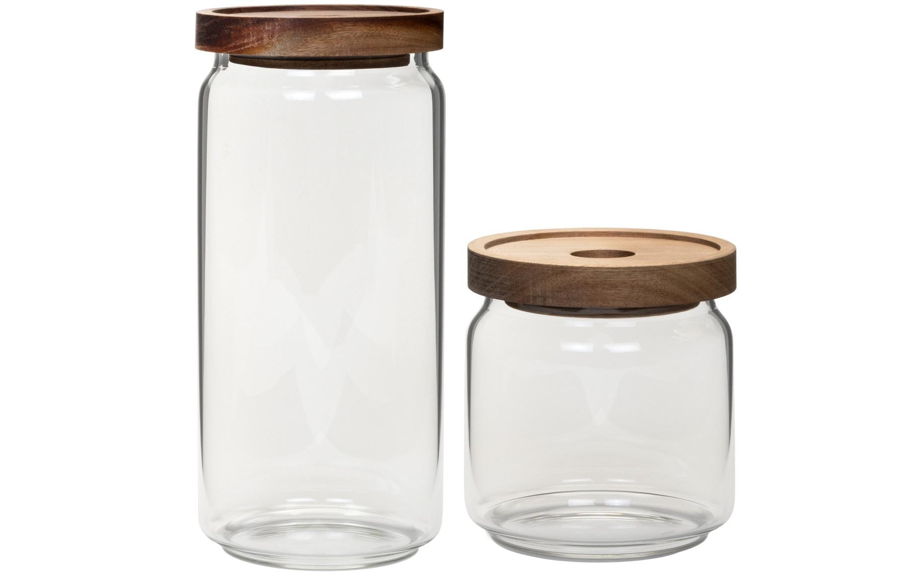Cocon Vorratsdose 400 ml/1,3 l, 2-teilig, Glas, Braun/Transparent