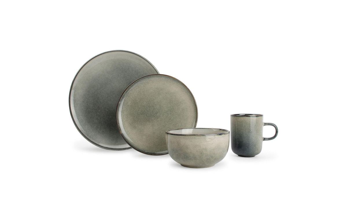 Salt & Pepper Geschirrset Meridian – 16-teiliges Set, Becher 330 ml, Ø 26 cm, Steinzeug, spülmaschinenfest