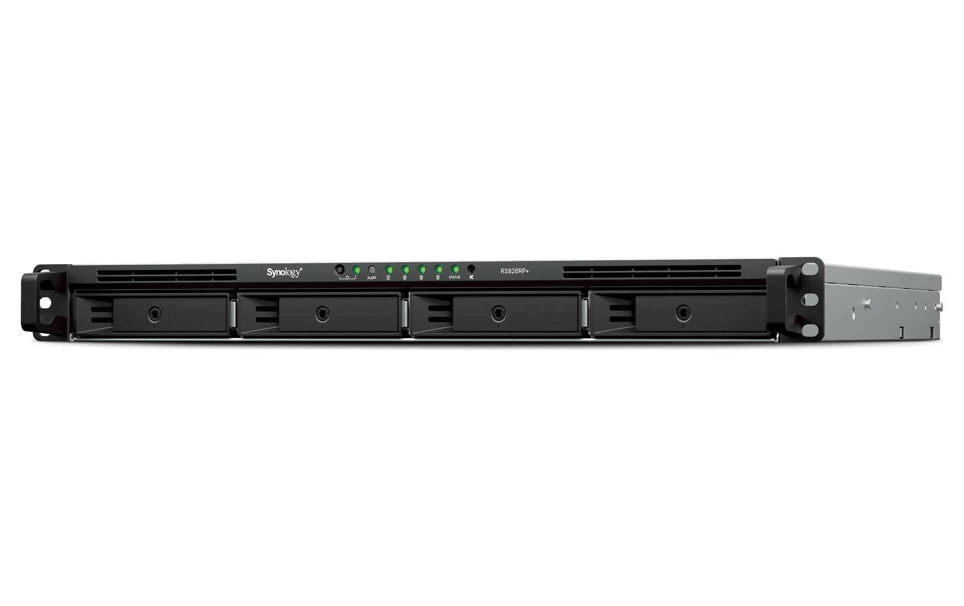Synology RackStation RS826RP+ – 4-Bay Rack 1U NAS – AMD Ryzen V1500B, 4 GB RAM, 1GbE, DSM