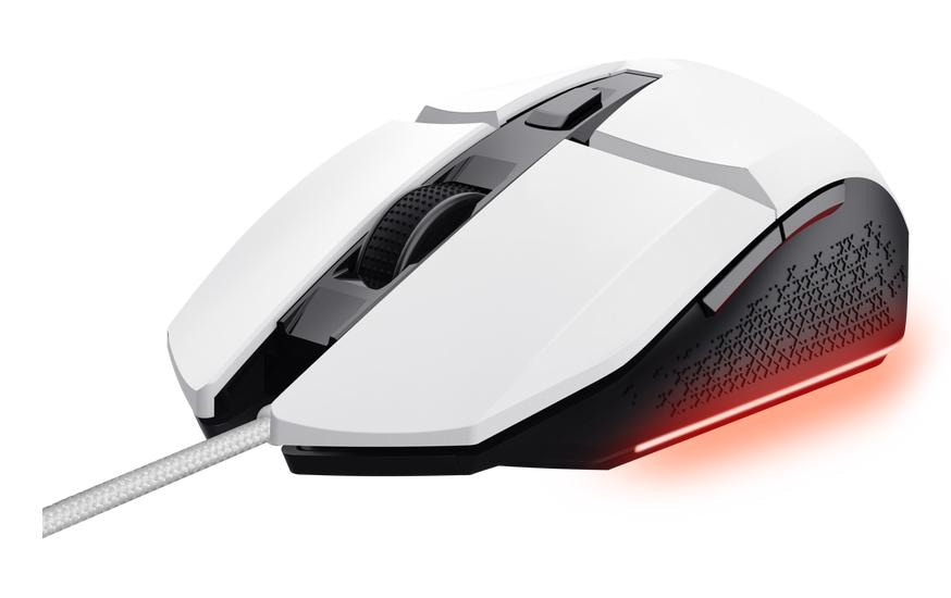 Trust GXT109 Felox – Gaming-Maus – Kabelgebunden (USB‑A), 6400 DPI, RGB-Beleuchtung, rechts, Weiss, Schwarz