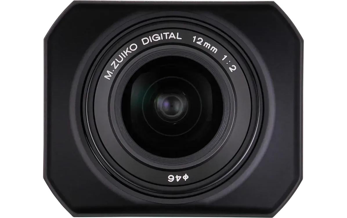 OM System LH-48 Gegenlichtblende – Metall, eckig – für M.Zuiko Digital ED 12 mm F2.0 – Schwarz