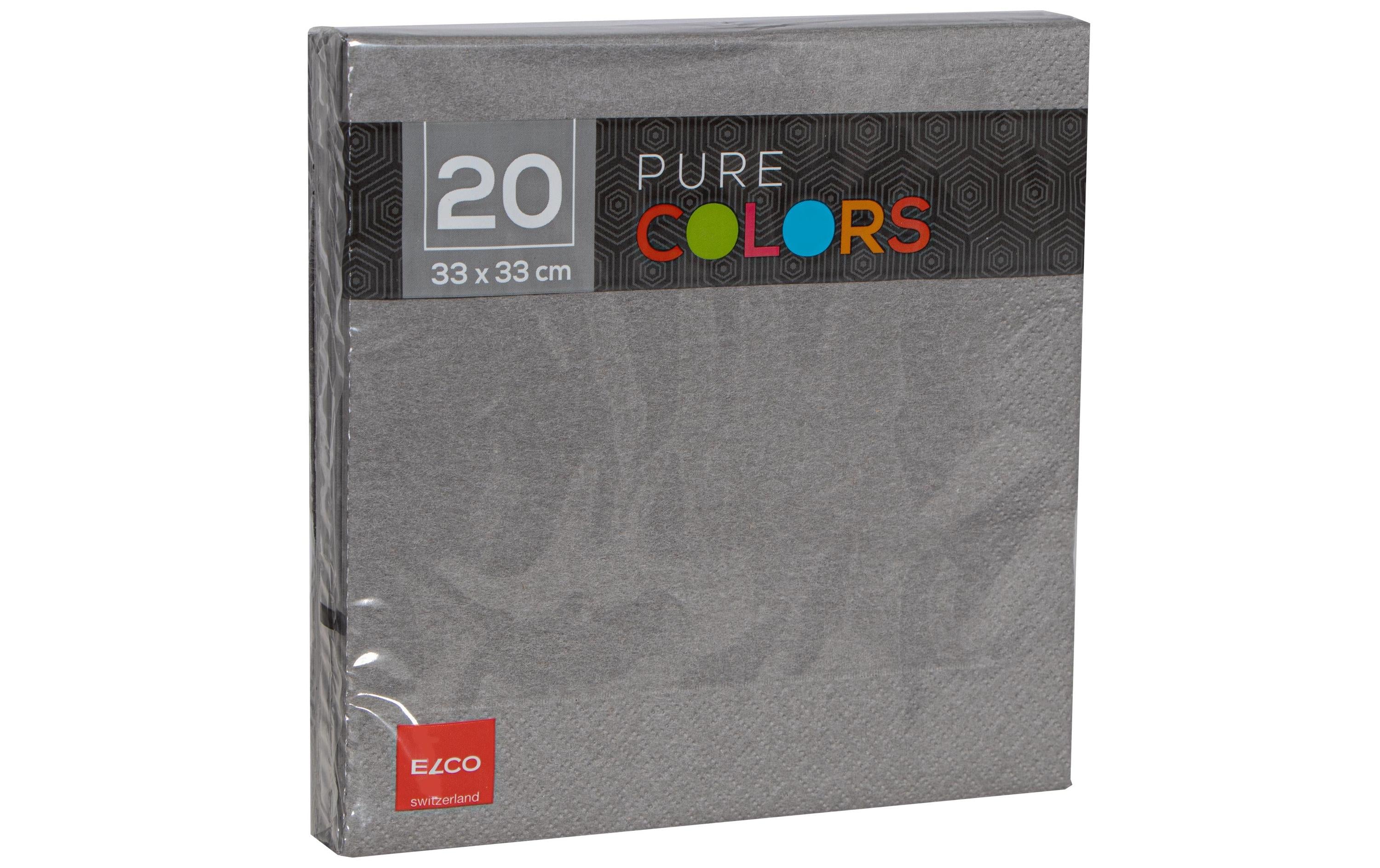 Elco Servietten – grau – 24 × 24 cm, 3-lagig – 20 Stück