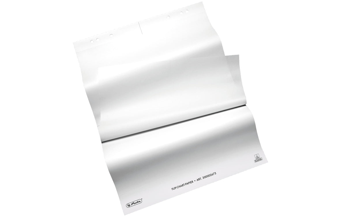 Herlitz Flipchartblock blanko – 65 × 98 cm, 20 Blatt, 80 g/m²