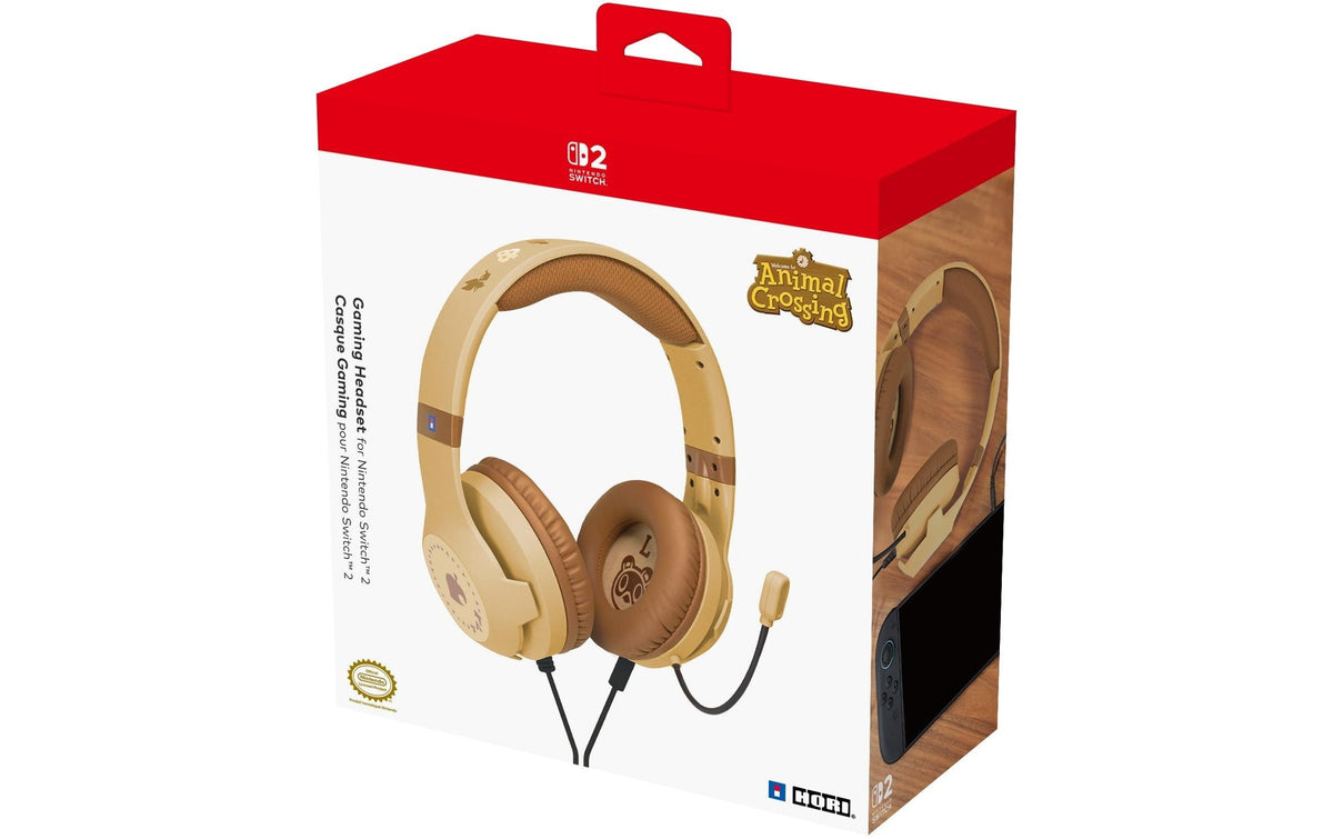 Hori Gaming-Headset – Over-Ear, Stereo, Kabelgebunden, 3,5 mm Klinke, für Nintendo Switch 2, Braun