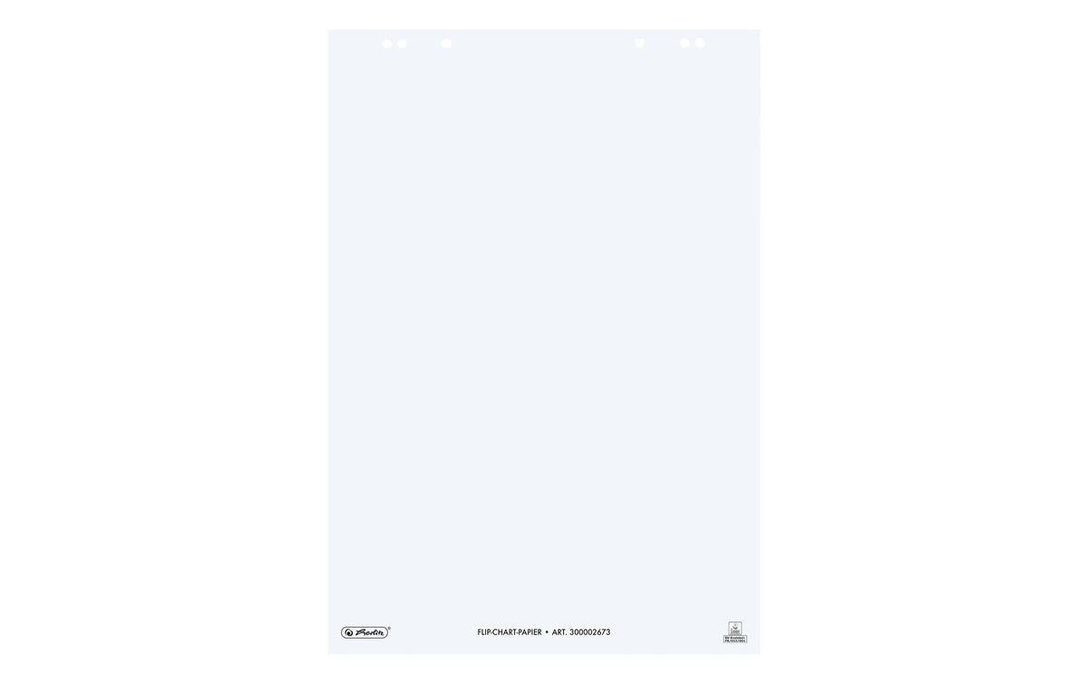 Herlitz Flipchartblock blanko – 65 × 98 cm, 20 Blatt, 80 g/m²